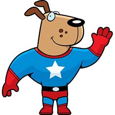 Superhero dog illustration
