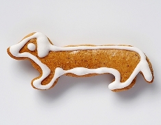 weiner dog shaped cookie